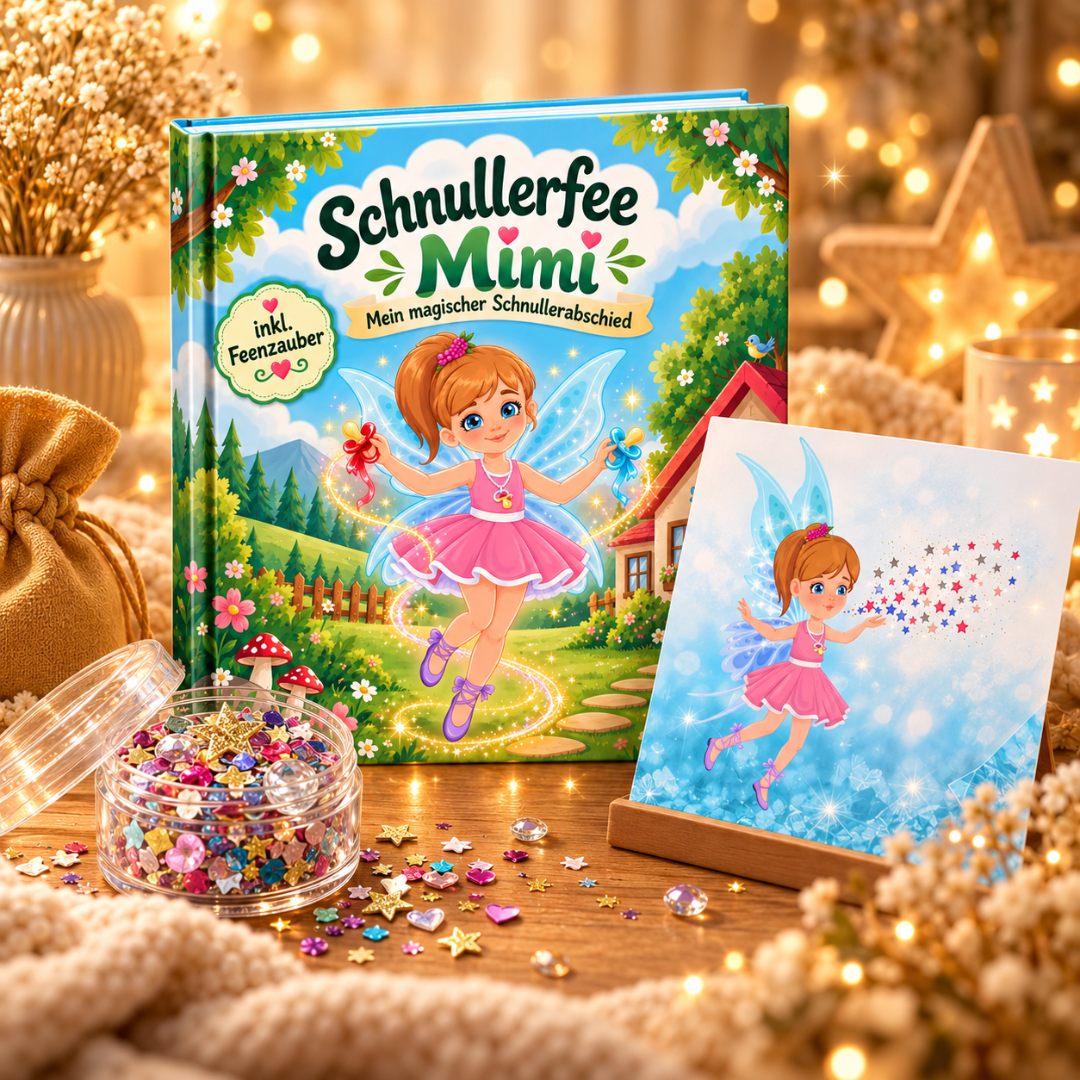 Schnullerfee-Set mit Mimi: Bilderbuch, Fensterbild und Feenzauber-Dose für einen liebevollen Schnullerabschied