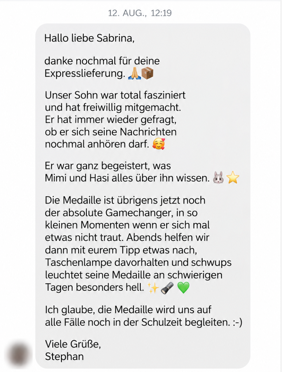 Originalnachricht einer Familie