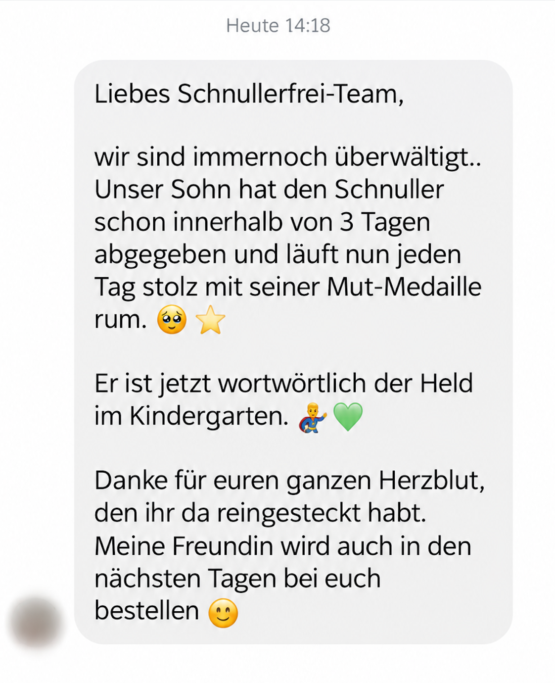 Originalnachricht einer Familie